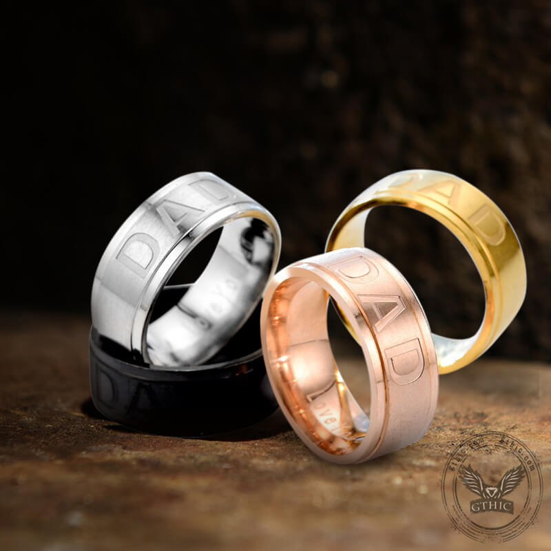Dad Stainless Steel Band Ring