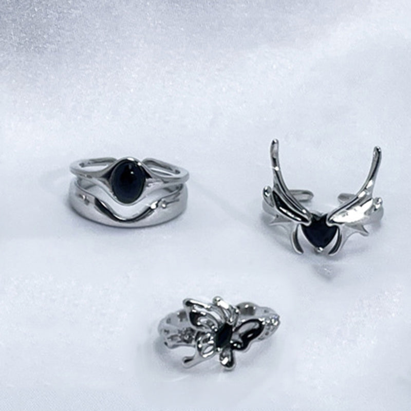 Dark Bat Alloy Gothic Adjustable Ring