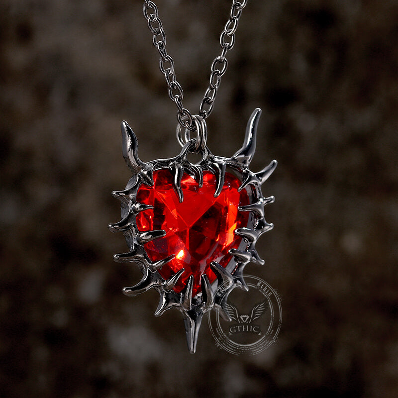 Dark Thorn Heart Alloy Gothic Necklace