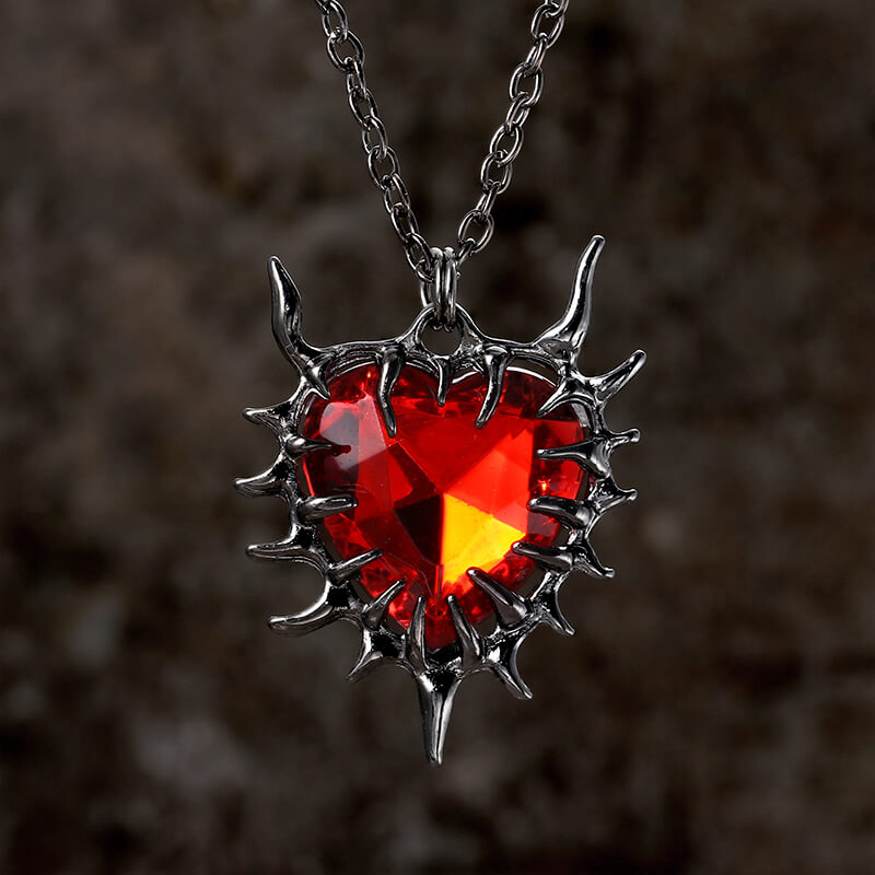 Dark Thorn Heart Alloy Gothic Necklace
