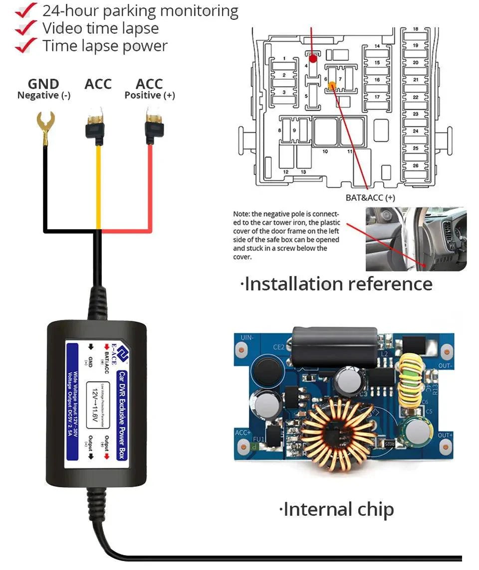 4K Dual Lens Dashboard Cam with Night Vision & GPS - Built-in Wi-Fi & Parking Mode