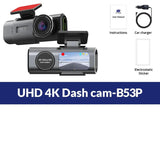 4K Dual Lens Dashboard Cam with Night Vision & GPS - Built-in Wi-Fi & Parking Mode