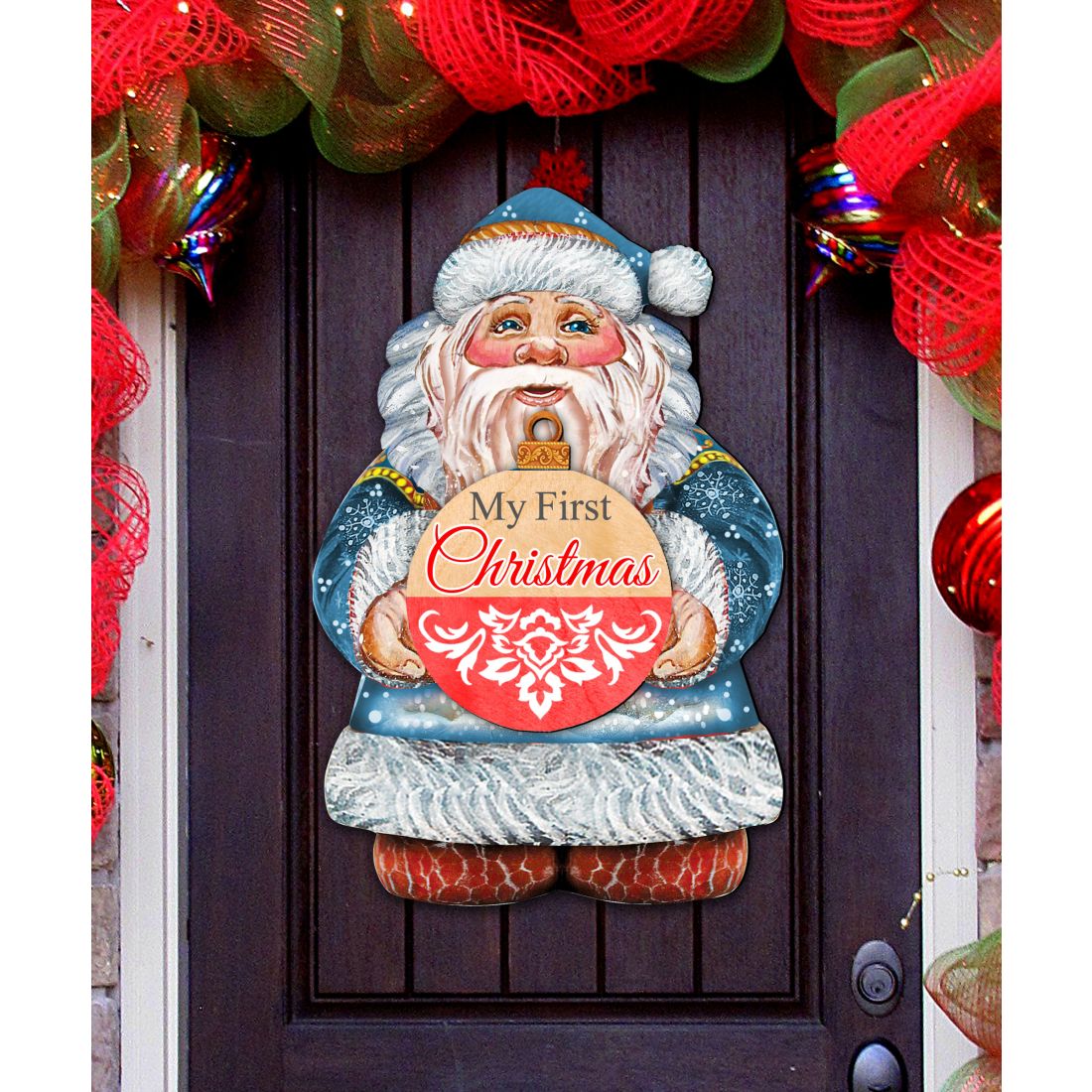 My First Christmas Door Decor by G. DeBrekht - Christmas Santa Snowman Decor - 8117810H-MFC
