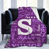 1pc Personalized Name Flannel Blanket - Cozy & Warm, Customized with Your Letters - A Perfect Commemorative Gift for Loved Ones, Ideal for Napping, Camping, & Travel Adventures