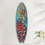 Arte mural costero con tabla de surf - Arte mural de vida submarina de G. DeBrekht - Decoración costera navideña - 8490135HS