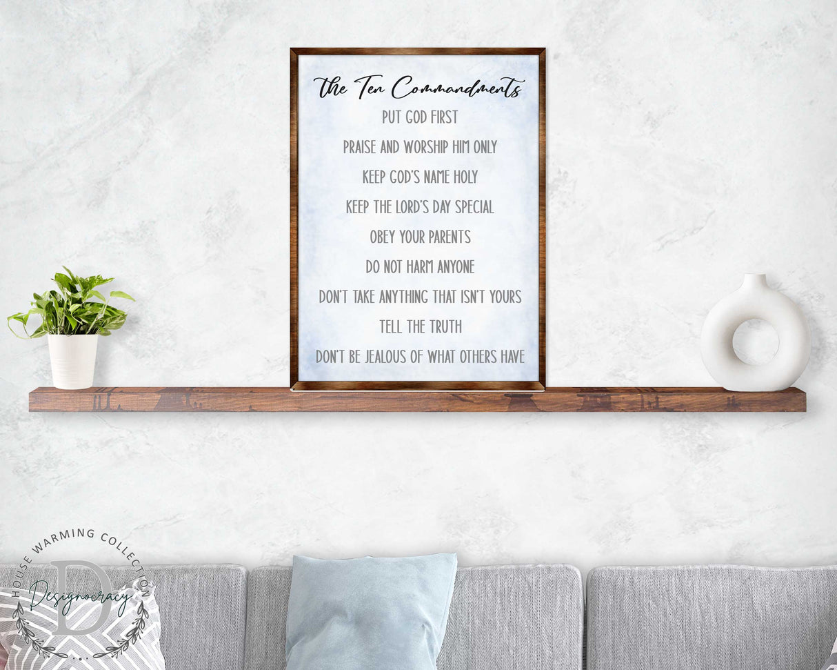The Ten Commandments - Wooden Religious wall art - living room wall decor Christian wall art - Scripture sign - Bible Verse - Bible quotes - 310344