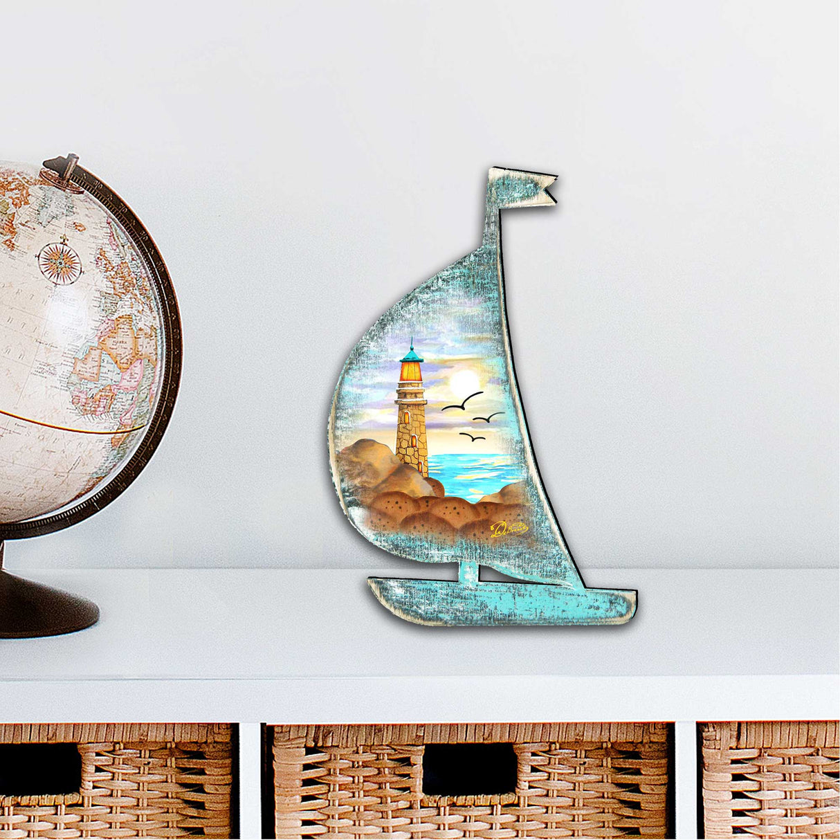 Decoración para puerta con faro de G. DeBrekht - Decoración costera navideña - 8198524H