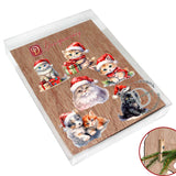 Christmas Cats Decorative Wooden Clip-on Ornaments of 6 by G. Debrekht - Christmas Decor - 8090016C-S6