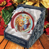 Orthodox Nativity Glass Ornament by G. DeBrekht - Nativity Holiday Decor - 73752