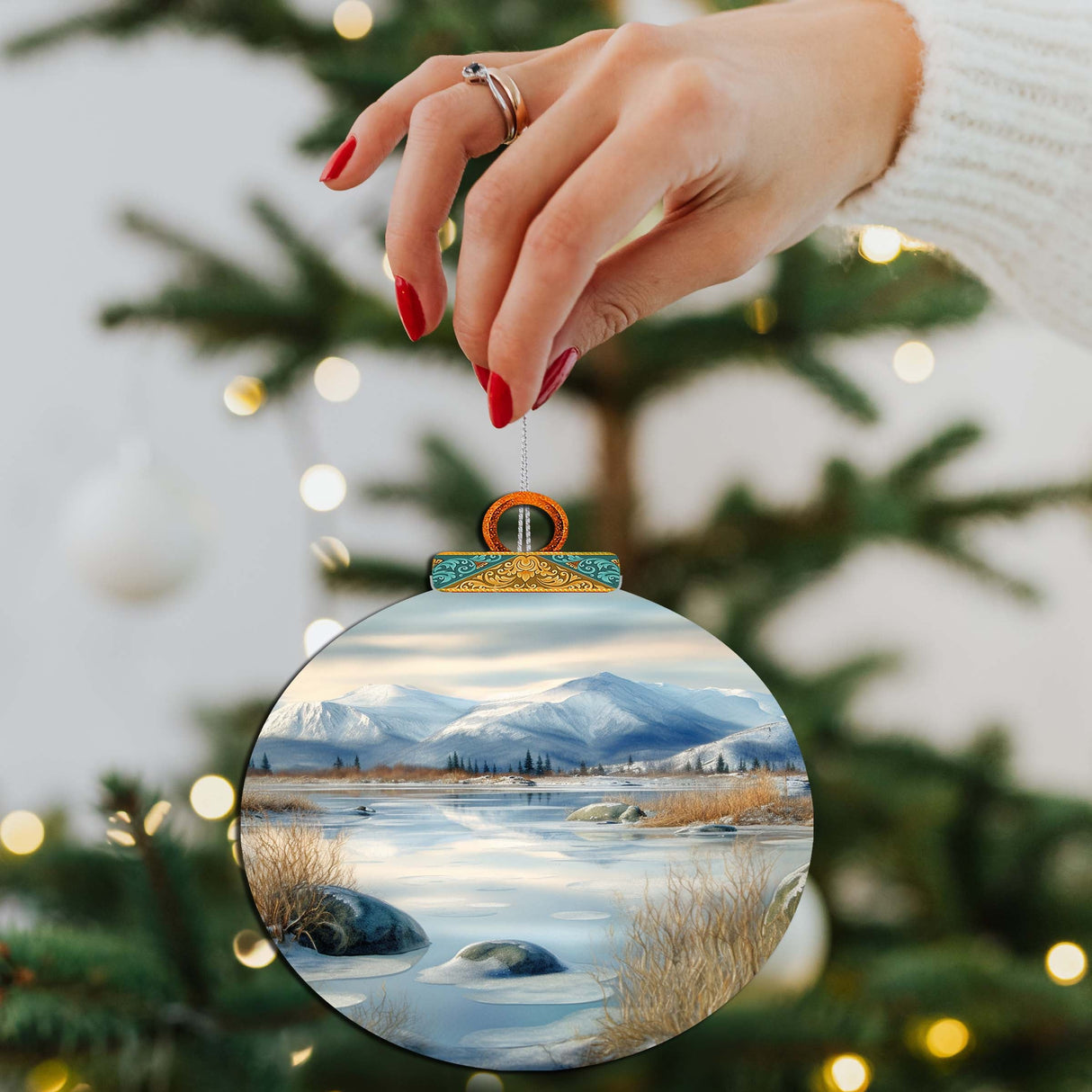 Adornos de madera Alaskan Harmony de G.Debrekht - Decoración navideña con temática de vida silvestre - 870075