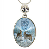 Collar con colgante de nácar bañado en plata de Sky Wolves Howling - 44035