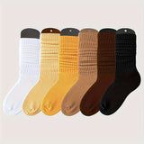 Conjunto de 3 pares de calcetines de media pantorrilla modernos para mujer, de punto liso, suaves y transpirables, tallas grandes (0XL-2XL).