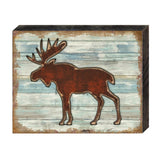 Arte mural rústico de madera de alce de G. DeBrekht - Decoración navideña de vida silvestre - 8198222B