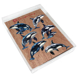 Majestic Orcas Decorative Wooden Magnets Set of 6 by G. Debrekht - Wildlife Coastal Decor - 8090102G-S6