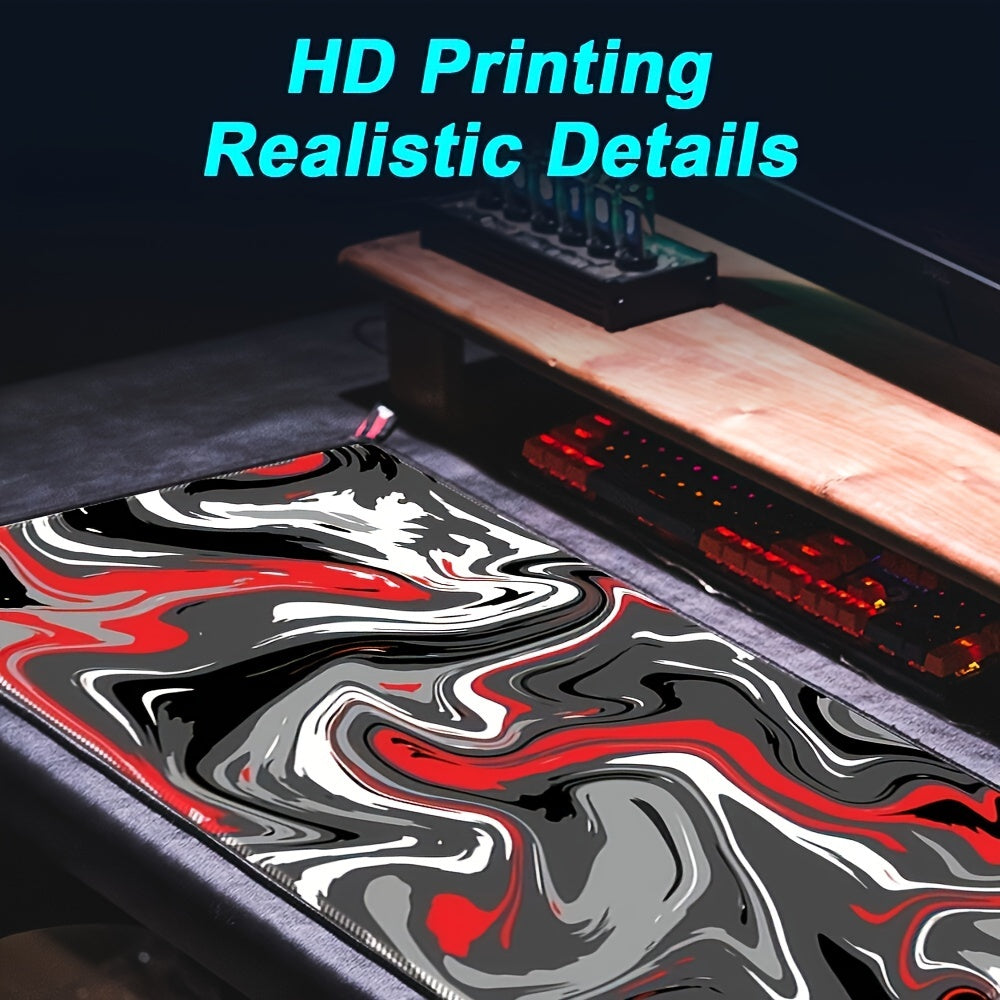 Alfombrilla de ratón grande para juegos, base de goma antideslizante, lavable, diseño de grafiti abstracto, ideal para el trabajo, juegos y la oficina.