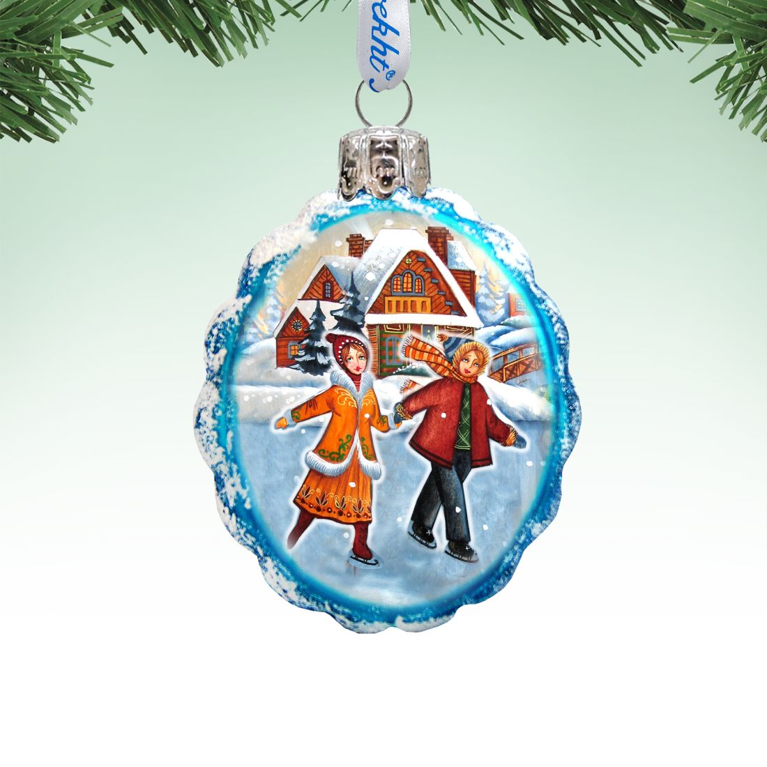 Fun Skiing Mercury Glass Ornament by G. DeBrekht - Christmas Decor - 773022