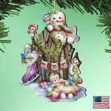 Christmas Time Wooden Ornaments by Jamie Mills-Price - Christmas Santa Snowman Decor - 8457502