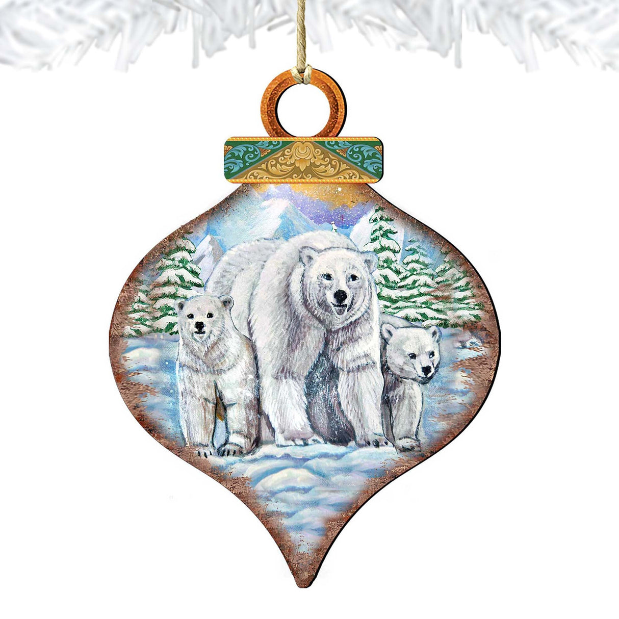 Adornos de madera con forma de oso polar de Nature Wonders - Decoración navideña con temática de vida silvestre - 8035215