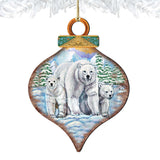 Adornos de madera con forma de oso polar de Nature Wonders - Decoración navideña con temática de vida silvestre - 8035215