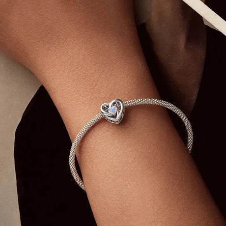 Heart Of Eternity Beaded S925 Sterling Silver Hollow - Lootquake