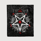 1pc, sheep Head Satan Printed Flannel Blanket, Soft Casual Warm Blanket, Multi-purpose Office Throw Blanket, Outdoor Camping Travel Blanket Multi-purpose Gift Blanket for All Season