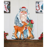 Decoración navideña para puerta "Tesoro invernal" de G. DeBrekht - Decoración navideña de Papá Noel y muñeco de nieve - 8114500H