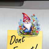 Juego de 6 imanes decorativos de madera con forma de gnomos de jardín de G. Debrekht - Decoración de Pascua y primavera - 8090030G-S6