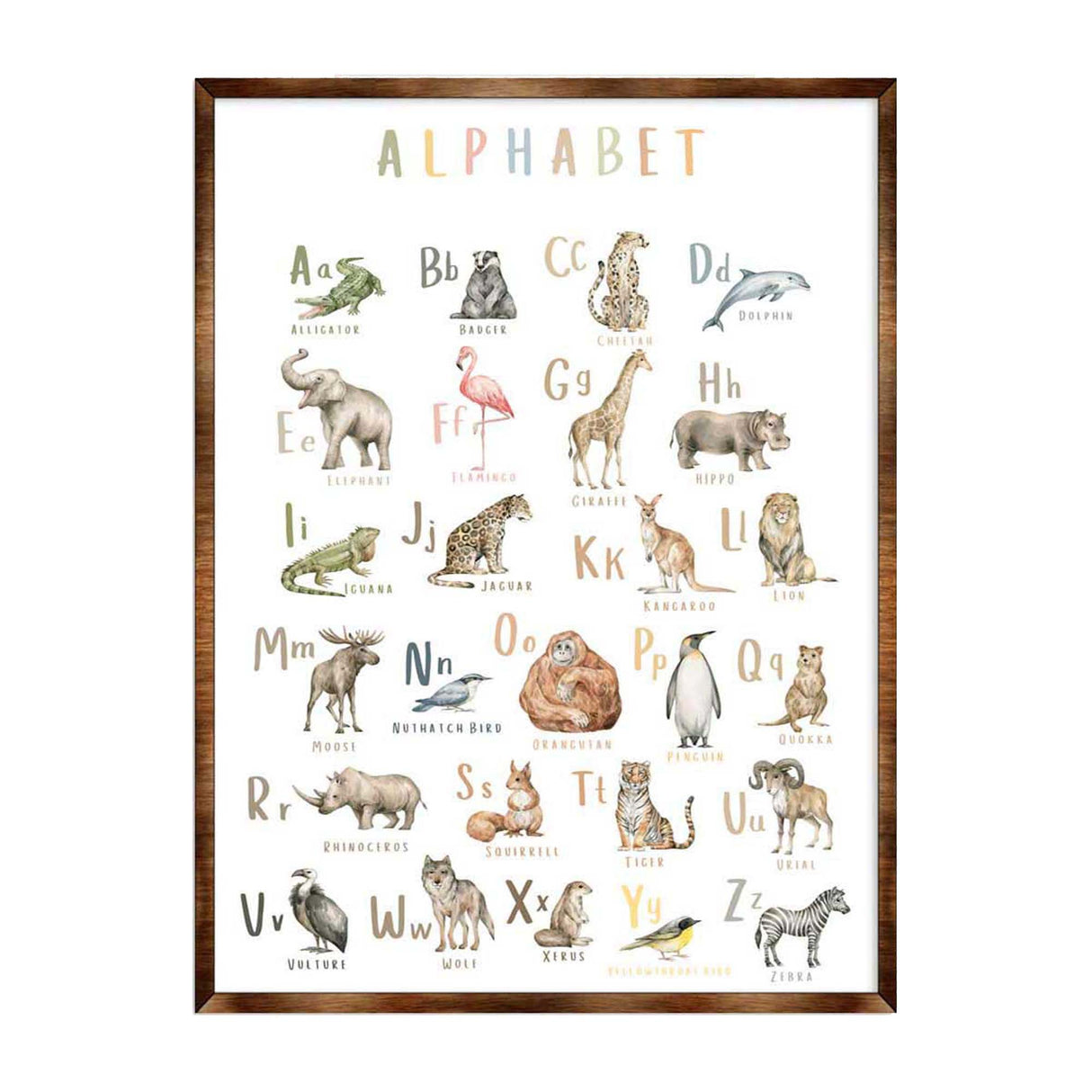 Animal Alphabet Art - Wooden Educational Art - Wall Decor - Homeschool Decor - Classroom Decor - Playroom Decor - Nursery Wall Art - Art For Kids - 310211