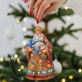 Santa with Fish Wooden Ornaments by G. Debrekht - Christmas Santa Snowman Decor - 8691411