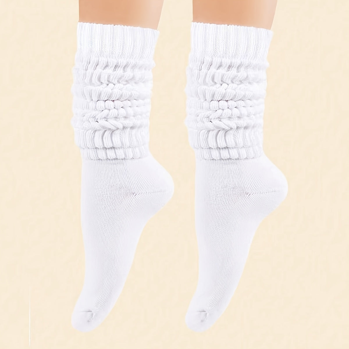 Conjunto de 3 pares de calcetines de media pantorrilla modernos para mujer, de punto liso, suaves y transpirables, tallas grandes (0XL-2XL).
