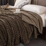 1pc Blanket Flannel/thick Blanket/grey/khaki/royal Blue/white/dark Gray/burgundy/beige/dark Brown/Silvery Gray/taro Purple/green/bedroom/guest Room/living Room/student Dormitory /car/sofa/travel Cute Multifunctional Blanket