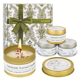 4pcs Scented Candle Gift Set - Premium Relaxation Aromatherapy with 12 Unique Scents, Perfect for Birthdays, Weddings, Thanksgiving & Christmas - Soy Wax in Metal Jar