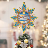 Christmas Village Star Tree Topper Wooden Decor by G. Debrekht - Christmas Decor - 89519
