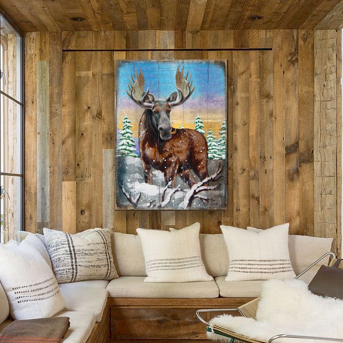 Moose Art Wooden Wall Art by Nature Wonders - Nature Wildlife Decor  - 95216B