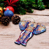 Elephants Decorative Wooden Ornaments Set of 3 by G. Debrekht - Wildlife Decor - 8091036-S3