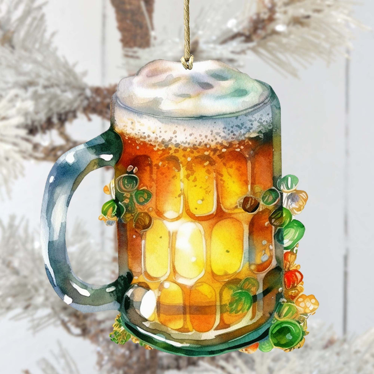 Irish Beer Mug Wooden Ornaments by G. DeBrekht Celtic St Patrick Decor - 8652775