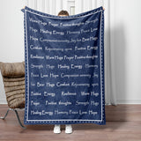 Cozy Blue Encouragement Hug Blanket - Soft Flannel, Inspirational Print For Rehab & Comfort, Perfect For Naps, Camping, And Gifting To Friends & Family