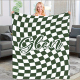 1pc Custom Blanket Vintage Striped Name Custom Blanket Soft Flannel Sofa Blanket TV Blanket Personalized Custom Blanket Exclusive Gift Blanket