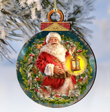 Enchanted Christmas Wreath Wooden Ornaments by Gelsinger - Christmas Santa Snowman Decor - 8021051-1003
