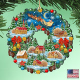 Adornos de madera con forma de corona de G. DeBrekht - Decoración navideña de Papá Noel y muñeco de nieve - 8185315