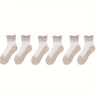6 pares de calcetines deportivos suaves y transpirables con encaje de retazos: calcetines de mujer hasta la pantorrilla con medias y calcetines cómodos para uso diario.