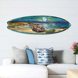 Night Beach Surfboard Coastal Wall Art by G. DeBrekht - Coastal Holiday Decor - 8490123HS