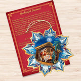 Adornos de madera con forma de copo de nieve de la Sagrada Familia de G. Debrekht - Decoración navideña - 8688439