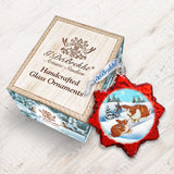 Adorno de vidrio de mercurio con forma de conejo de Papá Noel de G. DeBrekht - Decoración navideña con animales salvajes - 771019