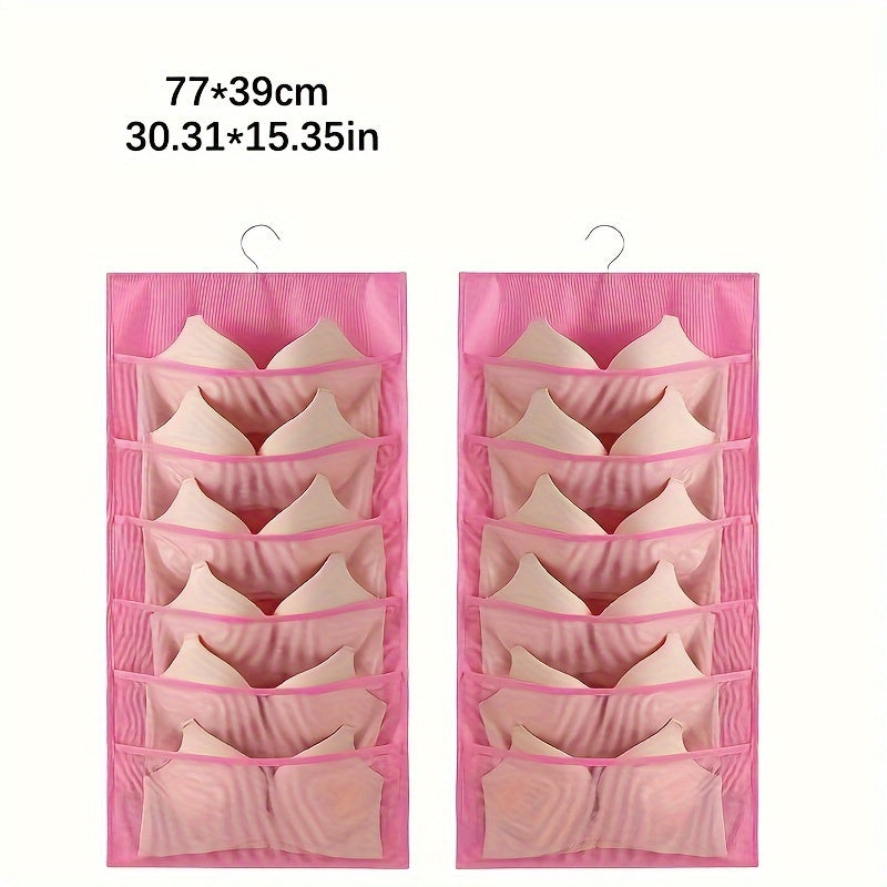 Sac de rangement pour sous-vêtements double face - Solution de rangement polyvalente pour lingerie et chaussettes, design compact et adapté aux voyages, avec fonction d'accrochage facile