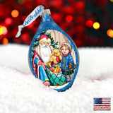 Toy Bag Drop Glass Ornament by G. DeBrekht - Christmas Santa Snowman Decor - 757-024