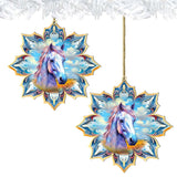 Adornos de madera con forma de copo de nieve de caballo blanco de G. Debrekht - Decoración de vida silvestre - 8688433