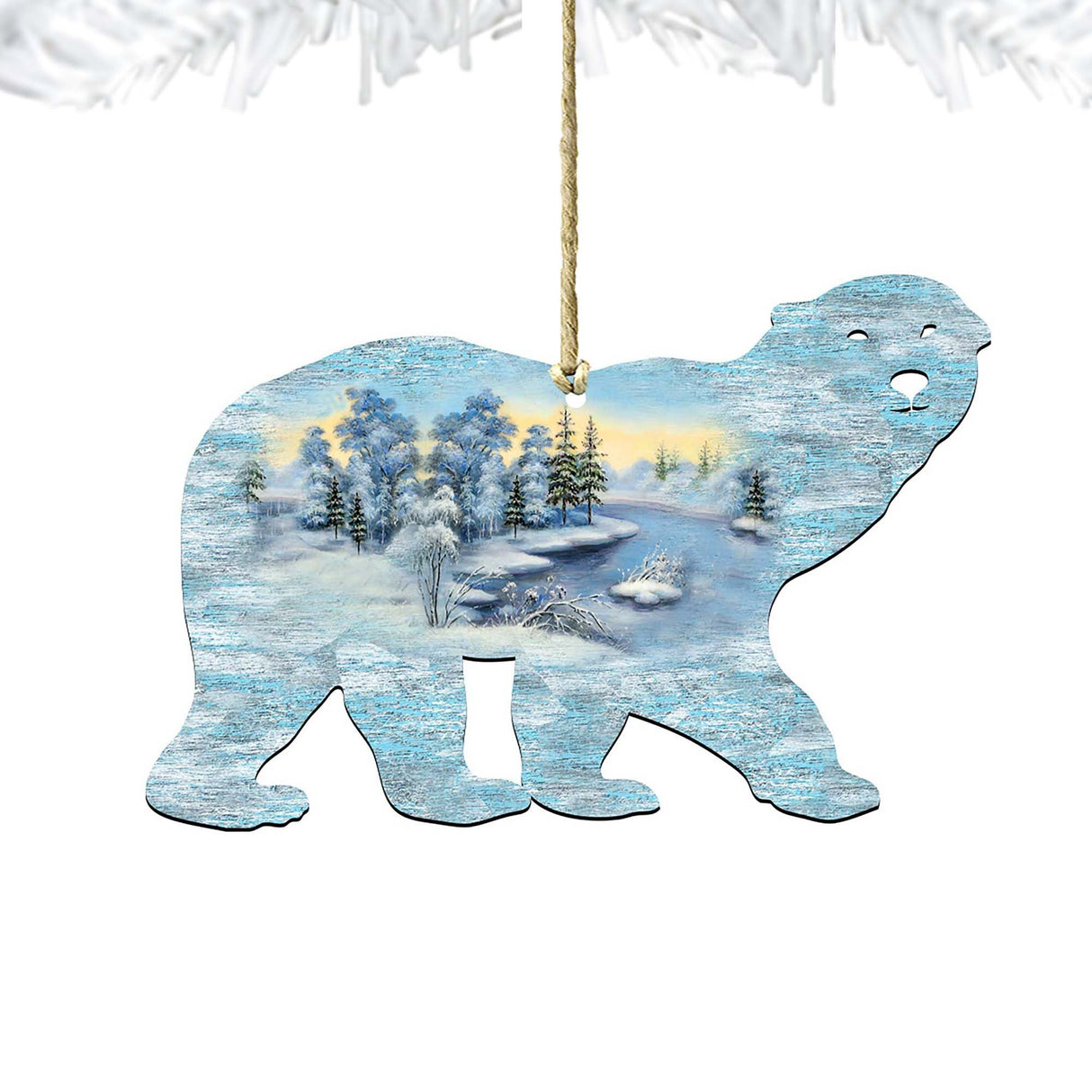 Adornos navideños de madera con forma de oso polar de G. DeBrekht - Decoración navideña con temática de vida silvestre - 8198225