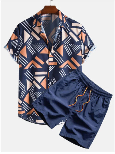 Men's Casual Suit 3D Digital Printing Short Sleeve Shirt Hawaii Suit - Lootquake