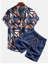 Men's Casual Suit 3D Digital Printing Short Sleeve Shirt Hawaii Suit - Lootquake